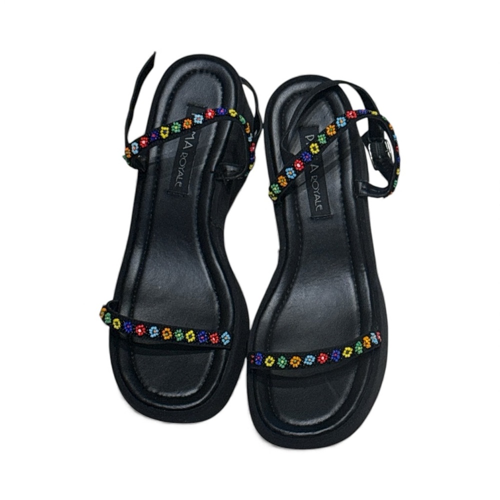 Black Beaded Sandals 90's/Y2K!!!! - Picture 2 of 3